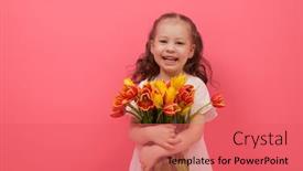  Presentation with mothers day - Theme consisting of cute-child-girl background and a coral colored foreground