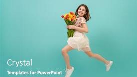  Presentation with mothers day - Amazing slides having cute-child-girl backdrop and a teal colored foreground