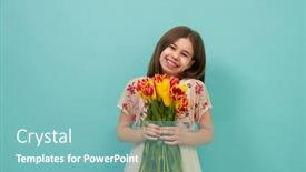  Presentation with mothers - Slide deck with cute-child-girl background and a seafoam green colored foreground