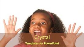  Presentation with acting - Colorful slide deck enhanced with cute-child-playfully-acting-surprised backdrop and a tawny brown colored foreground