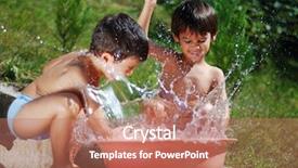  Presentation with filipino child playing - Presentation theme with cute child playing with water background and a  colored foreground