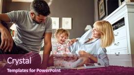  Presentation with education puzzle - Presentation with cute child showing puzzle background and a tawny brown colored foreground