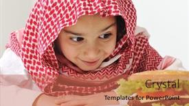  Presentation with burger - Presentation design consisting of crescent lunge pose in surya background and a gray colored foreground