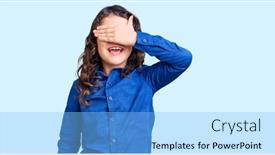  Presentation with long hair - Colorful presentation design enhanced with cute-child-with-long-hair backdrop and a light blue colored foreground