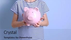  Presentation with dog baby cute child - Amazing PPT theme having cute child with piggy bank backdrop and a  colored foreground