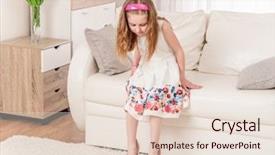  Presentation with childish - Beautiful presentation design featuring cute childish girl trying new backdrop and a lemonade colored foreground