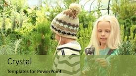  Presentation with group of children in christmas - Slides featuring cute children at christmas tree background and a yellow colored foreground