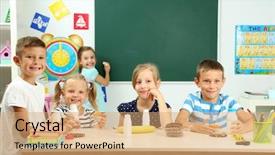  Presentation with lunch - Slide deck with cute children at lunch time background and a coral colored foreground