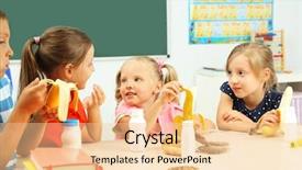  Presentation with lunch - Theme featuring cute children at lunch time background and a lemonade colored foreground