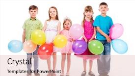  Presentation with cute birthday - Audience pleasing PPT layouts consisting of cute children celebrating birthday with decorations backdrop and a lemonade colored foreground