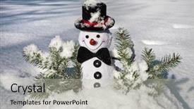  Presentation with cute christmas pug puppy dog - Colorful presentation theme enhanced with sculpture - buddha golden statue isolated backdrop and a yellow colored foreground