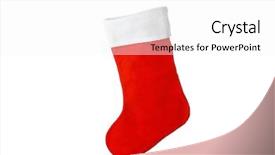  Presentation with christmas stocking - Beautiful slides featuring cute christmas stocking isolated backdrop and a white colored foreground