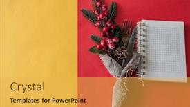  Presentation with recipe book - Theme having cute-christmas-table-setting background and a yellow colored foreground