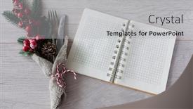  Presentation with recipe book - PPT theme enhanced with cute-christmas-table-setting background and a light gray colored foreground