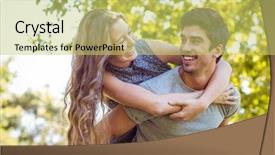  Presentation with clear sunny day rural landscape - PPT layouts enhanced with cute couple in the park background and a yellow colored foreground