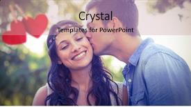  Presentation with hearts - Cool new slide deck with cute couple kissing backdrop and a coral colored foreground