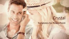  Presentation with music literacy - Slides with cute couple listening to music background and a lemonade colored foreground