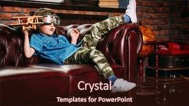  Presentation with toy - Cool new theme with cute dreamer boy playing backdrop and a wine colored foreground