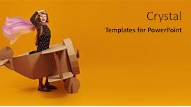  Presentation with cardboard - Presentation featuring cute-dreamer-girl-playing background and a gold colored foreground