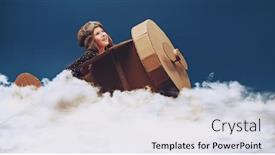  Presentation with dark blue - Presentation with cute-dreamer-girl-playing background and a white colored foreground