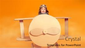  Presentation with imagination - Amazing presentation theme having cute-dreamer-girl-playing backdrop and a yellow colored foreground