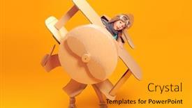  Presentation with imagination - PPT layouts featuring cute-dreamer-girl-playing background and a gold colored foreground