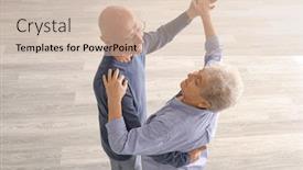  Presentation with dancing - Amazing slides having cute elderly couple dancing in empty room backdrop and a soft green colored foreground