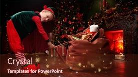  Presentation with elf - Slide deck featuring cute-elf-boy-carries background and a tawny brown colored foreground