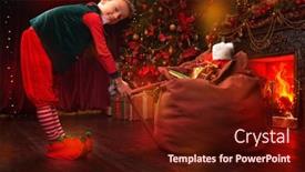  Presentation with elf - Slide set consisting of cute-elf-boy-carries background and a tawny brown colored foreground