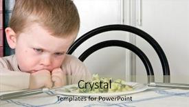  Presentation with eat - Beautiful presentation theme featuring cute emo - four year old boy refusing backdrop and a mint green colored foreground