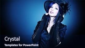  Presentation with black girl - Audience pleasing slide set consisting of cute emo - portrait of a grunge girl backdrop and a navy blue colored foreground