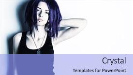  Presentation with punk - Slide deck with cute emo - portrait of a punk girl background and a light blue colored foreground