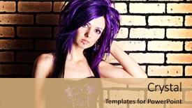  Presentation with punk - PPT theme enhanced with cute emo - portrait of a punk girl background and a  colored foreground