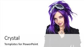 Presentation with punk - Cool new presentation with cute emo - portrait of a punk girl backdrop and a white colored foreground