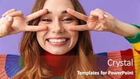  Presentation with cute - Slide deck featuring cute-excited-young-girl-wearing background and a tawny brown colored foreground