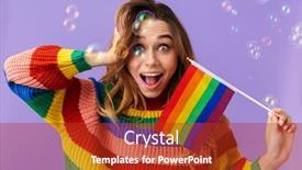  Presentation with lgbt - Slide set with cute-excited-young-girl-wearing background and a crimson colored foreground