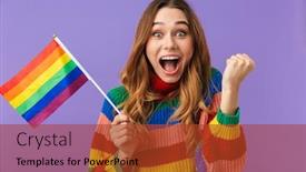  Presentation with cute - PPT layouts having cute-excited-young-girl-wearing background and a tawny brown colored foreground