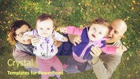  Presentation with filter - Presentation theme consisting of cute family posing in a park toned with a retro vintage instagram filter effect app or action background and a tawny brown colored foreground