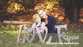  Presentation with filter - PPT theme enhanced with cute family posing with the word love in a park toned with a retro vintage instagram filter effect app or action background and a violet colored foreground