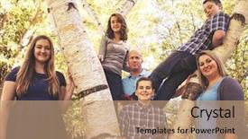  Presentation with family tree - Colorful PPT layouts enhanced with cute family posing on a tree in a park toned with a retro vintage instagram filter effect app or action backdrop and a coral colored foreground