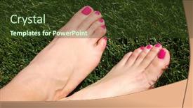  Presentation with feet - Presentation theme with cute-feet-with-a-fresh background and a tawny brown colored foreground