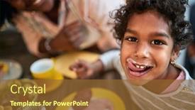  Presentation with lips - Presentation theme with cute-female-child-licking background and a tawny brown colored foreground