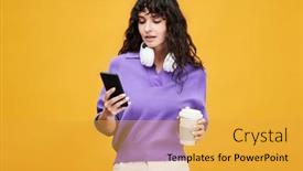  Presentation with tea cup - Slides enhanced with cute-female-student-in-lavender background and a yellow colored foreground