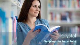  Presentation with highschool - PPT layouts featuring cute-female-university-highschool-student background and a ocean colored foreground