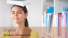  Presentation with highschool - Audience pleasing slide set consisting of cute-female-university-or-highschool backdrop and a coral colored foreground