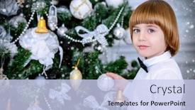  Presentation with old clothes - Cool new theme with cute five-year-old boy in elegant evening clothes is posing near the christmas tree classic luxurious interior decorated for christmas merry christmas and happy new year backdrop and a sky blue colored foreground