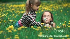  Presentation with 50 year anniversary - Audience pleasing slides consisting of cute-five-year-old backdrop and a forest green colored foreground