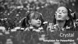  Presentation with black girls - Colorful presentation theme enhanced with cute-five-year-old backdrop and a dark gray colored foreground