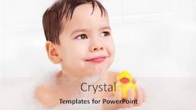  Presentation with cute duck - Beautiful PPT layouts featuring cute four year old boy taking a relaxing bath with foam and playing with a toy duck backdrop and a lemonade colored foreground