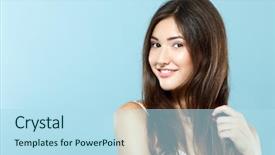  Presentation with fresh cut fruits vegetables - Audience pleasing PPT layouts consisting of cute fresh happy smiling teen backdrop and a light blue colored foreground